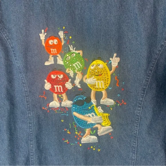 The Bradford Exchange Blue Denim M&M's Shirt Size Large - Picture 4 of 8